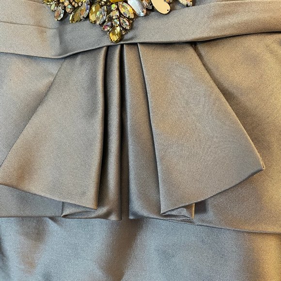 Silver Mother of the Bride knee length Dress - 2 piece - - Picture 6 of 16